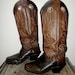 Genuine Leather Olathe Cowboy Boots with Pull Tabs and Long Upper - 11D