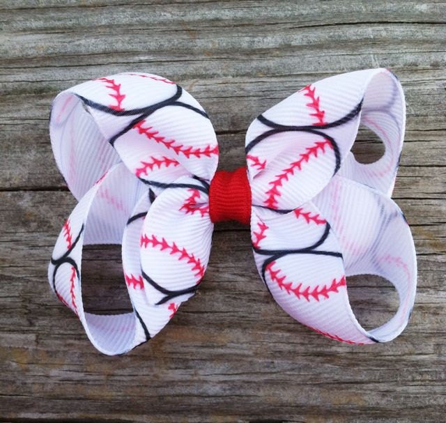 Baseball Basic Boutique Hair Bow - Softball Hair Bows - Toddler Hair Clips.. Free Shipping Promo
