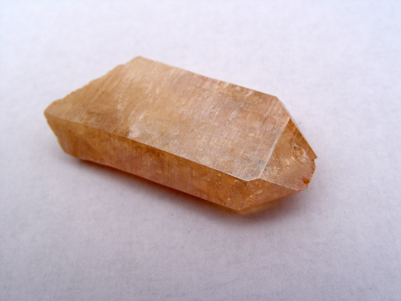 Tangerine Aura Arkansas Quartz Crystal Tabby Point