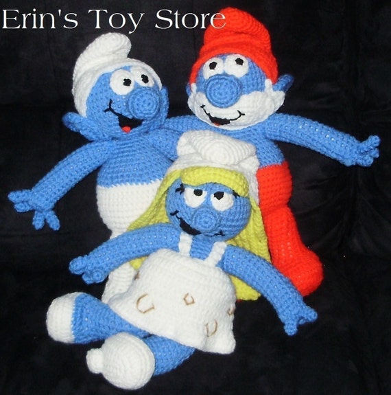 SPECIAL PRICE 3 Smurf Crochet Patterns A by ErinScullsToyStore