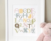 Alphabet Nursery Art Print - 'The Alphabet Garden' 8x10