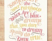 Somewhere Over the Rainbow - 8x10 Nursery Art Print