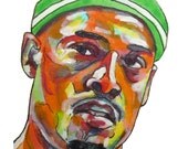 10% OFF on ALL Items -Only this Weekend. Boston Celtics Paul Pierce Painting Reproduction Print 11 x 8.5