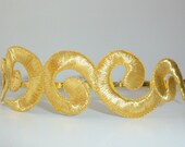Gold Headband Ocean Waves Golden Embroidered Headband for women and teens by Jill's Boutique