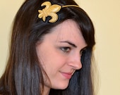 Gold Metallic Fleur de Lis Headband for Women and Teens by Jill's Boutique on Etsy