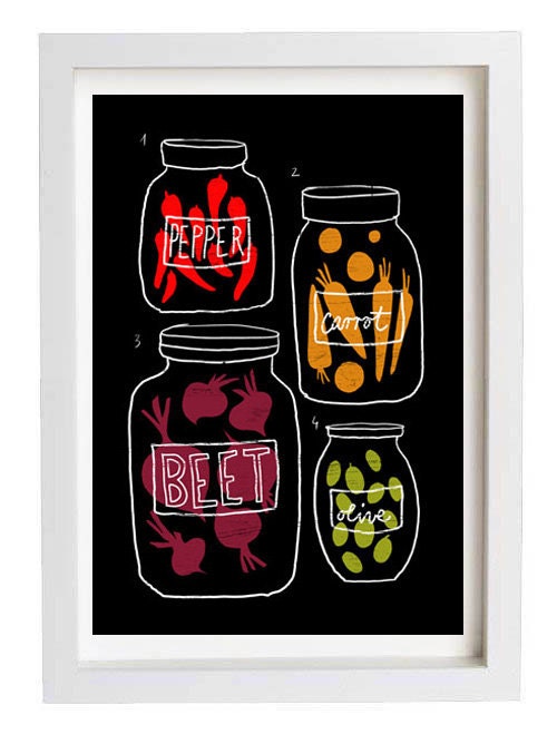 Science of pickles - Kitchen Art Print 11"x15" - Rustic Country Kitchen Decor - archival fine art giclée print