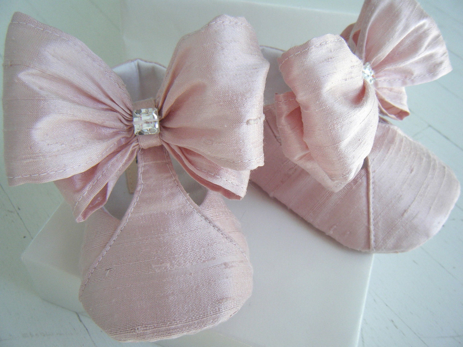 Pink Baby Shoes, Mary Janes, Toddler Flats, Flower Girl Shoes,Christening Shoes,CINDERELLA, Bobka Shoes by BobkaBaby