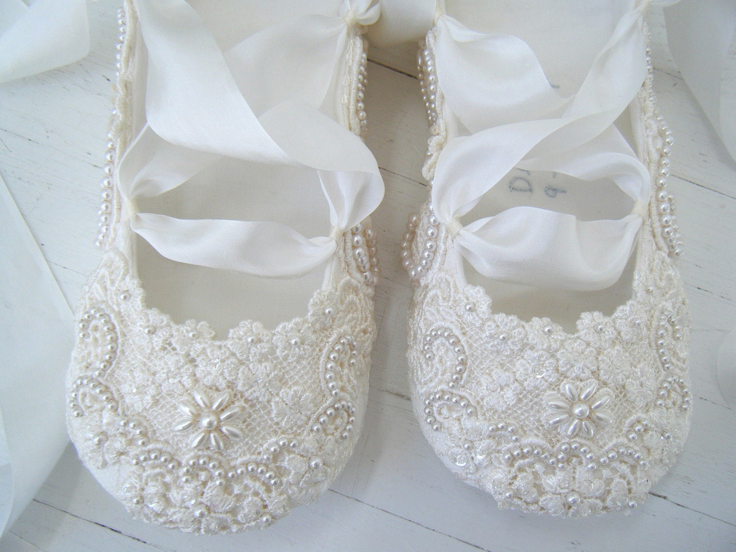 Ivory Ballet Flats, Wedding Shoes, Bridal Ballet Flats, Custom Made, Bridal Shoes, Lace, Bobka Shoes by BobkaBaby