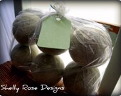 Felted All Wool Large Eco Dryer Balls--Set of 6--Non-Dyed Natural White--Wool Core