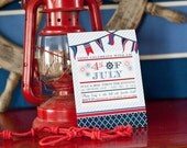 NAUTICAL 4th OF JULY Party Invitation - Patriotic Nautical 4th of July Bbq Printable Invitation - Customized Printable Invitation Il_170x135