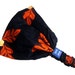 Stretch Headband - Black Orange SMALL Cotton Women's wide hair band urban turban head wrap headband