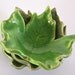 Ceramic Maple Leaf - Tea Light Holder/Ring Holder/Tea Bag Holder/Home Decor - Spring Green - Handmade Pottery
