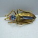 RESERVED Vintage Insect Rhinestone and Blue Stone Figural brooch