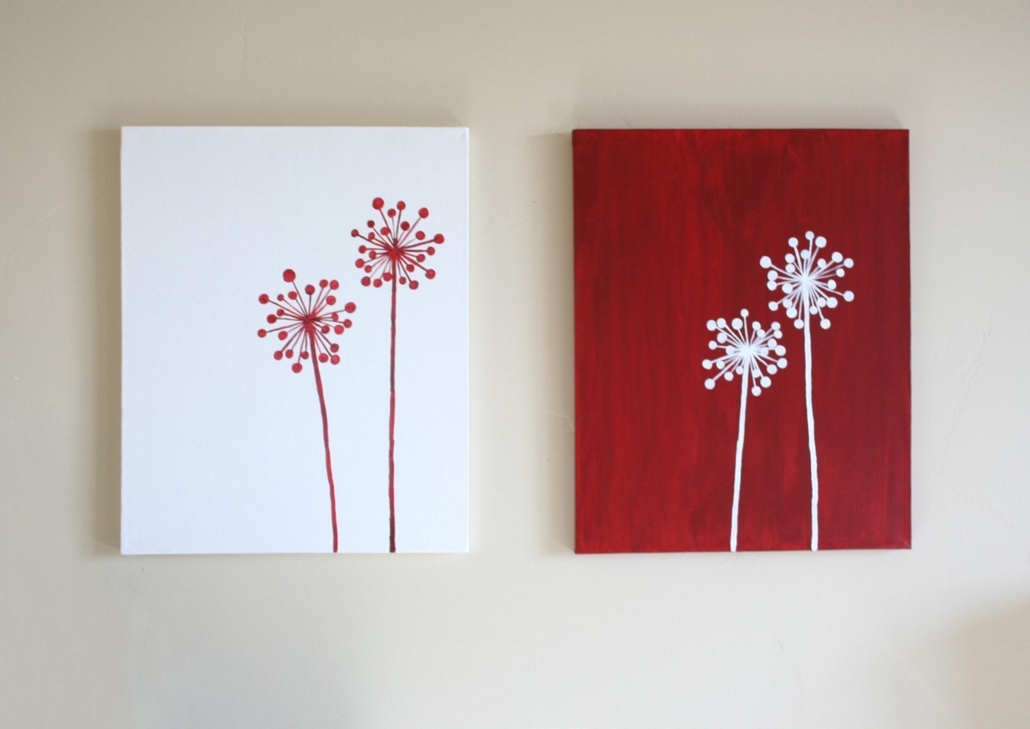 Inverse Dandelion Paintings - Any Color - Custom