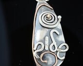Shalom - Peace Charm - Tears Of Joy - Sterling Silver And Gold Pendant Handmade From Israel