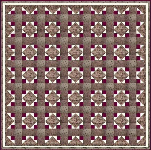 VINTAGE FLORAL - 79 inch - Quilt Addicts Precut Patchwork Quilt Kit Queen size