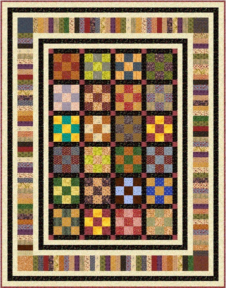 ZEALOUSLY - 83 x 65 inch - Quilt Addicts Precut Patchwork Kit King Single size
