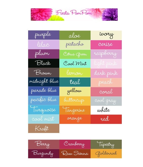 1 Large Tissue Pom.......Pick Your Color