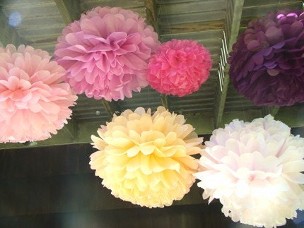 Set of 10 Tissue Poms....ON SALE......Pick Your Colors