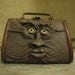 Grichels leather and wicker purse - "Wachew" 14325 - distressed brown with honey brown coyote eyes