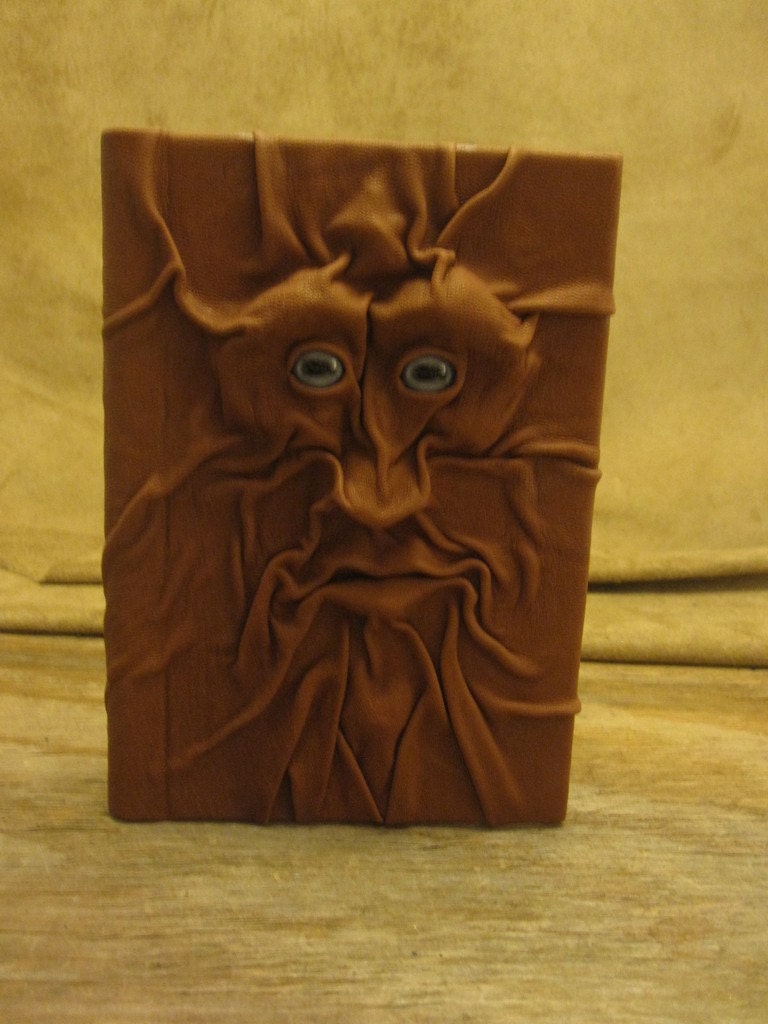 Grichels leather spiral bound journal - "Sunchet" 15563 - whiskey brown with blue fawn eyes