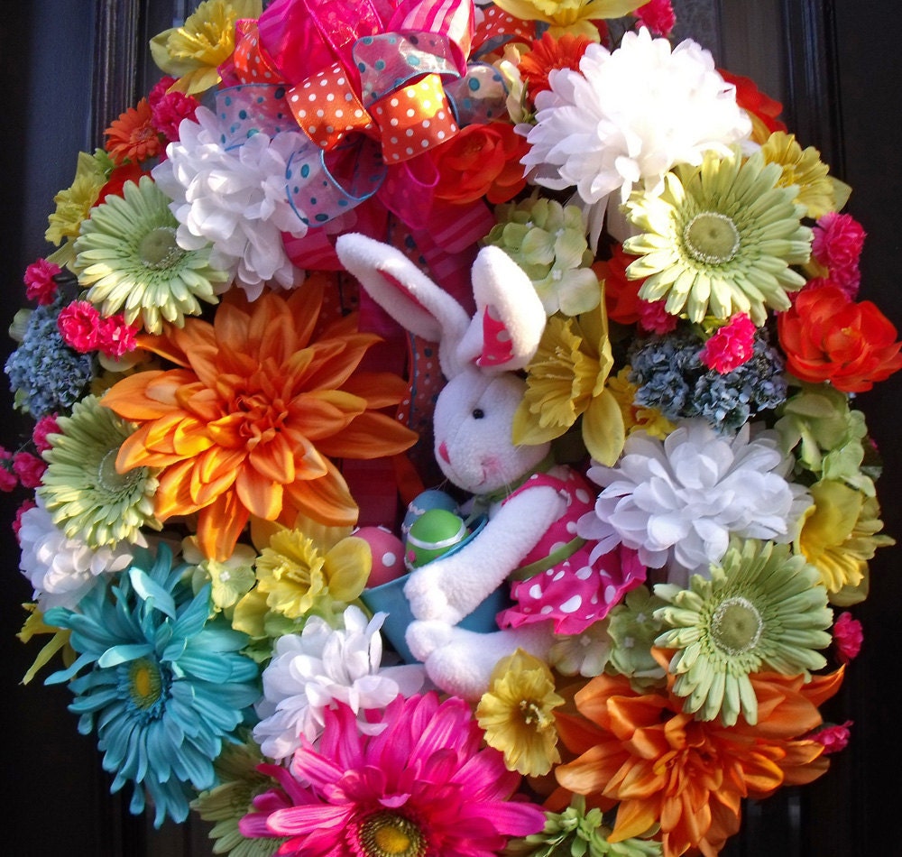 Easter Wreath, Spring Wreaths, Bunny Wreath, Conni, Spring Door Wreath, Easter Decoration, Front Door Wreath