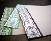 Bow Pattern Letterpress Note Card Set