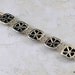 Chunky Bracelet Earrings Matched Set Gold Silver & Black