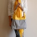Metro Dots in Grey and Mustard Pleated Purse