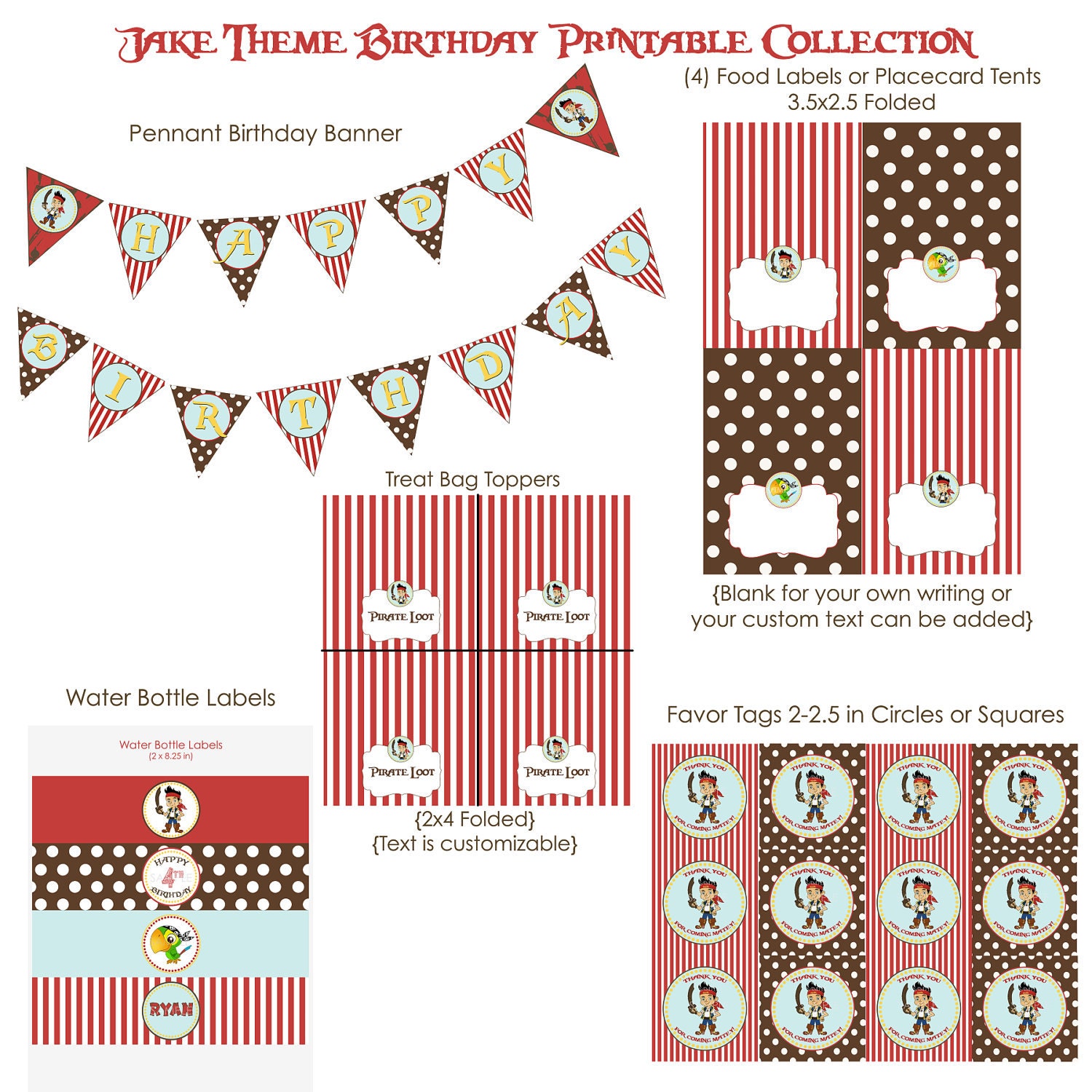 Jake and the Neverland Pirates Invitation - PRINTABLE 4x6 or 5x7