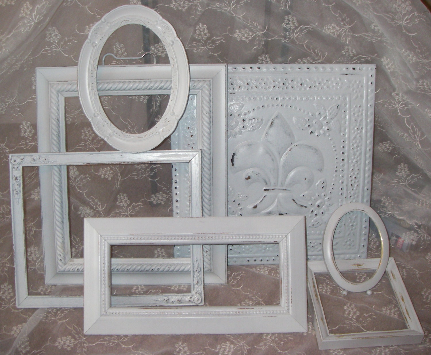Picture Frame Collection Shabby Mantle Wall Decor