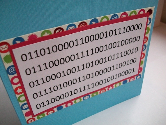Binary Code Happy Birthday Card for the Computer by argyleapple