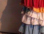 showdiva designs Tattered Tshirt Maxi Dress Asymmetrical Ruffles Galore Hippie Bohemian Chic