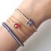 FREE SHIPPING Evil Eye Beaded Friendship Bracelet Set - Nautical Red Blue Bracalet