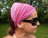 Pink Striped Flax Headband