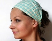 Yoga Headband - Amy Butler Sunspots in Turquoise fabric