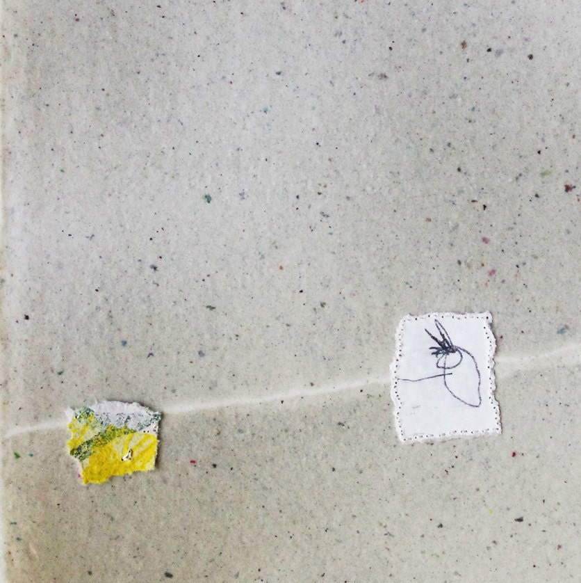 Mixed Media Collage and Drawing on Handmade Paper / Fragments no.3