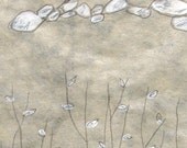 Rock Meditation Drawing no.3 on Handmade Paper