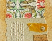 Fragments no.17 / Collage with Hand Stitching on Teabag