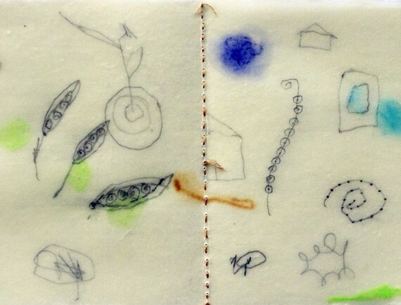 Page From The Book of Spring / Mixed Media on Japanese Paper