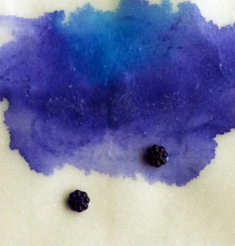 Purple Rain Cloud with Beads on Japanese Paper / Spring Meditation No. 8