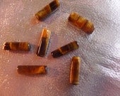 Bead, Tigereye, Natural, 11x4mm-17x5mm, Round Tube, Gemstone, Pkg of 7