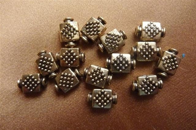 Bead, Blue Moon, Antique,Gold Metal, Square, 10x6mm, Square, Pkg Of 10