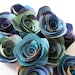12 Large Paper Flowers made from Vintage Childrens Pages in Blue and Green