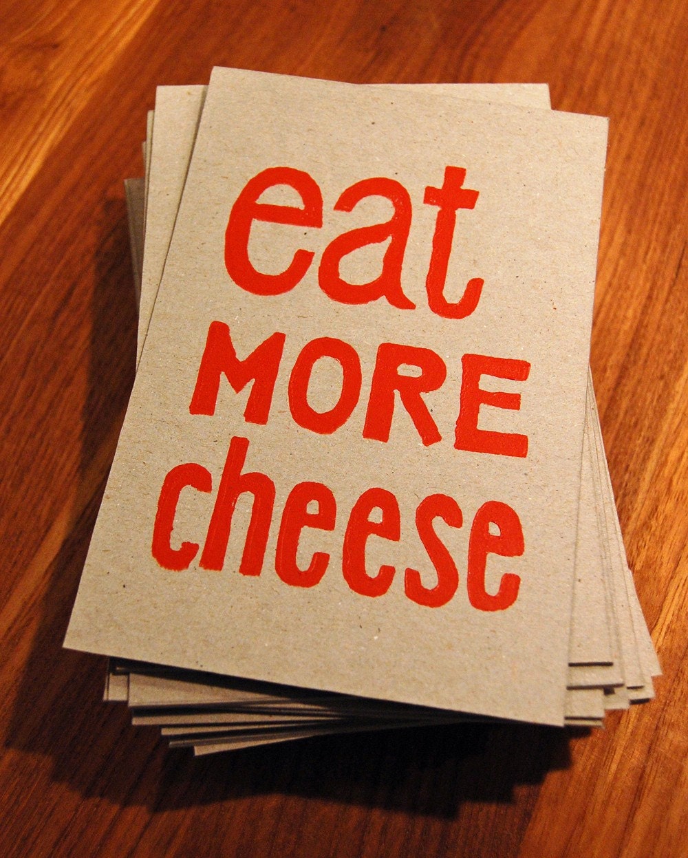 Eat More Cheese - Lino Print