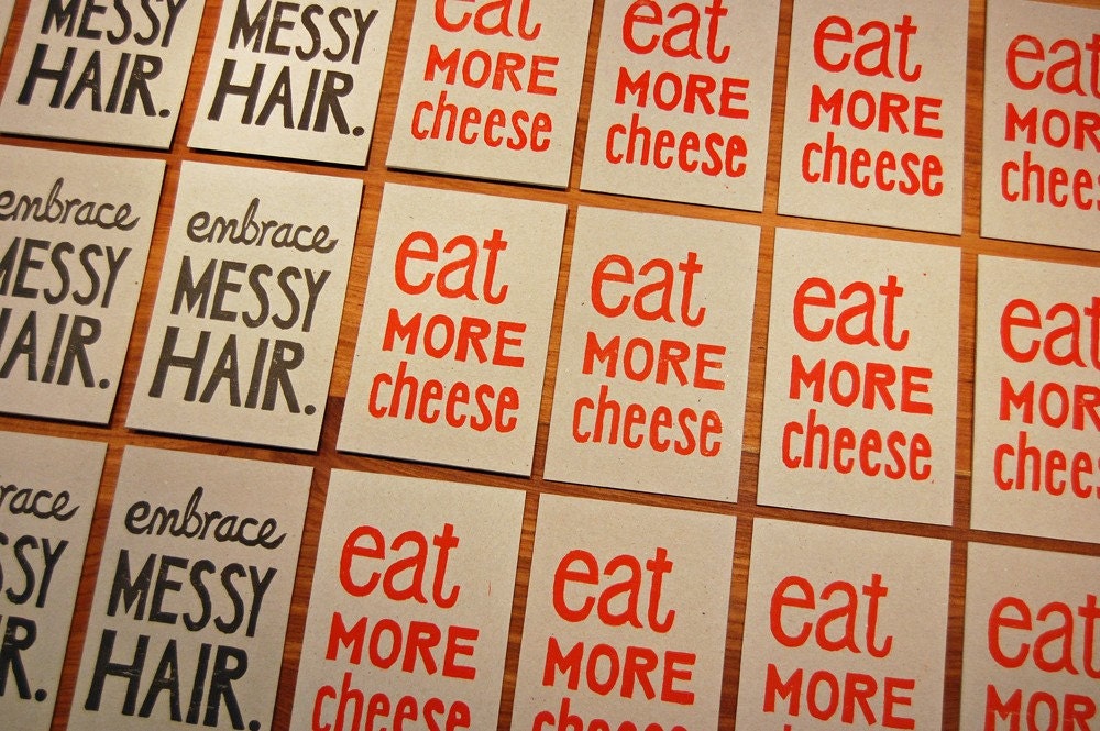 Eat More Cheese - Lino Print