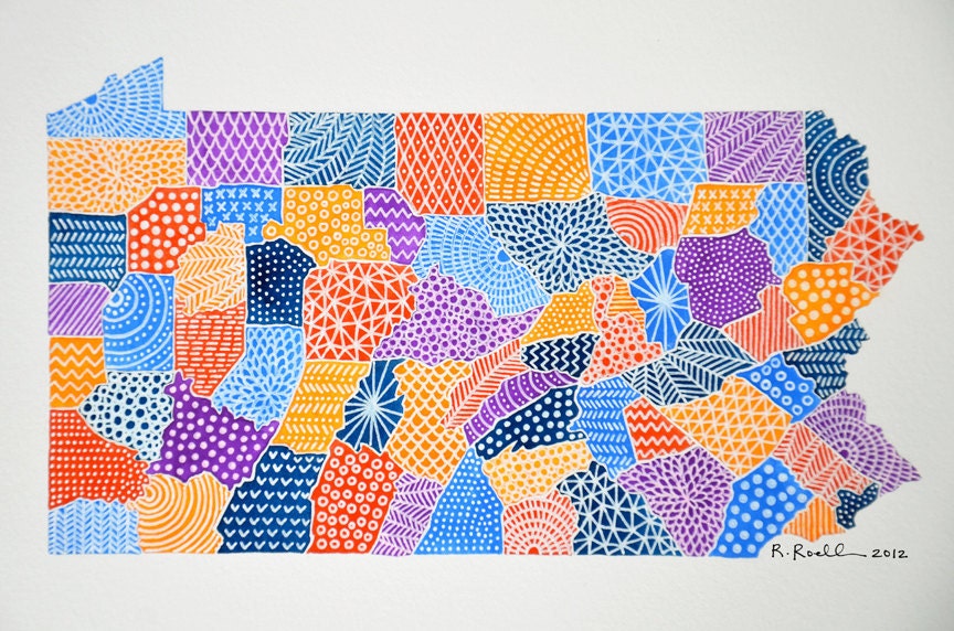 Pennsylvania Map Illustration