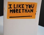 I Like You More Than -------- .  Fill in Card in Yellow