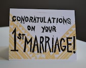 Congratulations on Your First Marriage Card