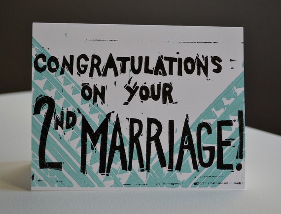 Congratulations on Your Second Marriage Card